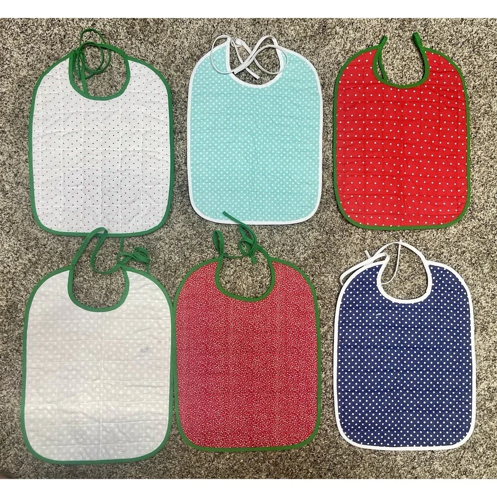 Lot Of 6 Quilted Handmade Christmas Baby Bib  Large Size‎ 12